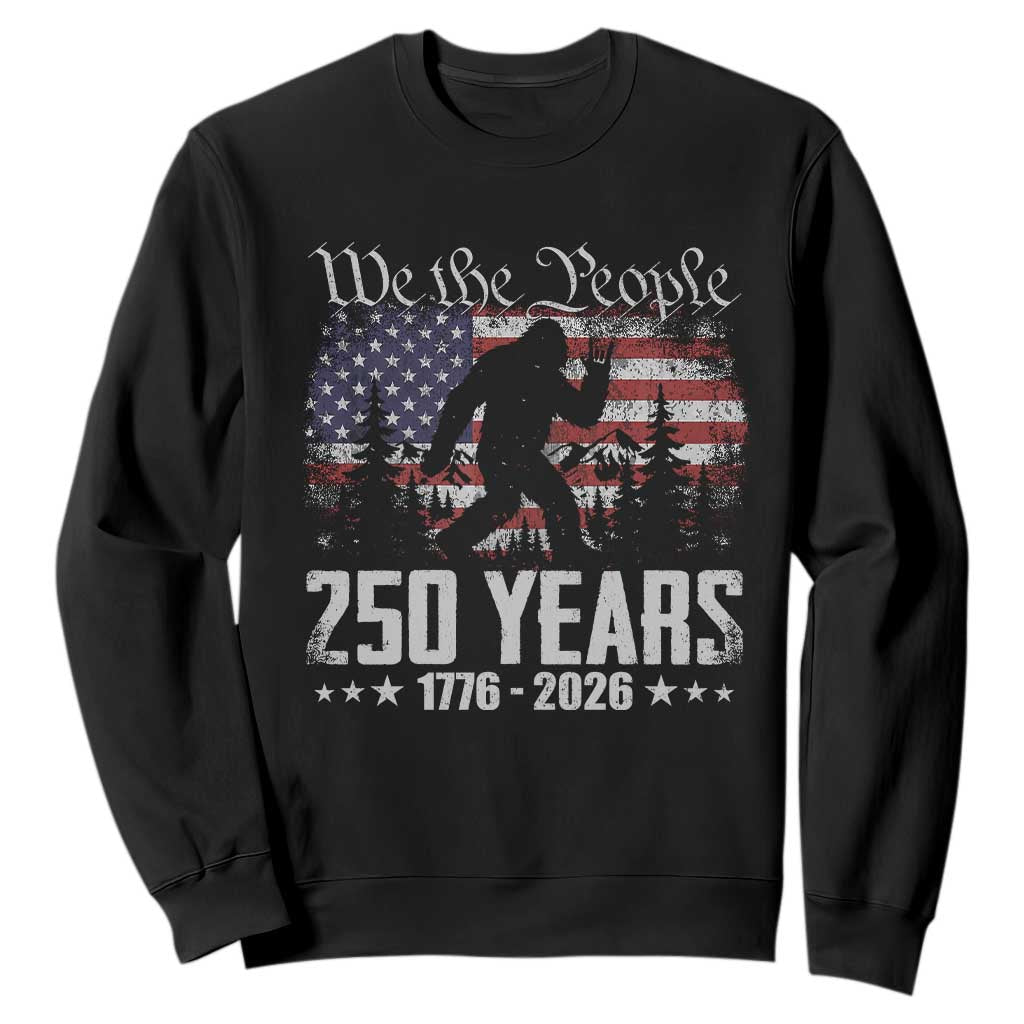Bigfoot 250 Years American Flag Patriotic 1776 2026 Sweatshirt TS11 Black Print Your Wear