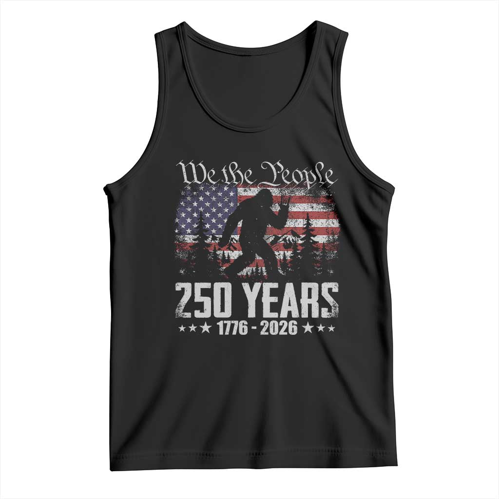 Bigfoot 250 Years American Flag Patriotic 1776 2026 Tank Top TS11 Black Print Your Wear
