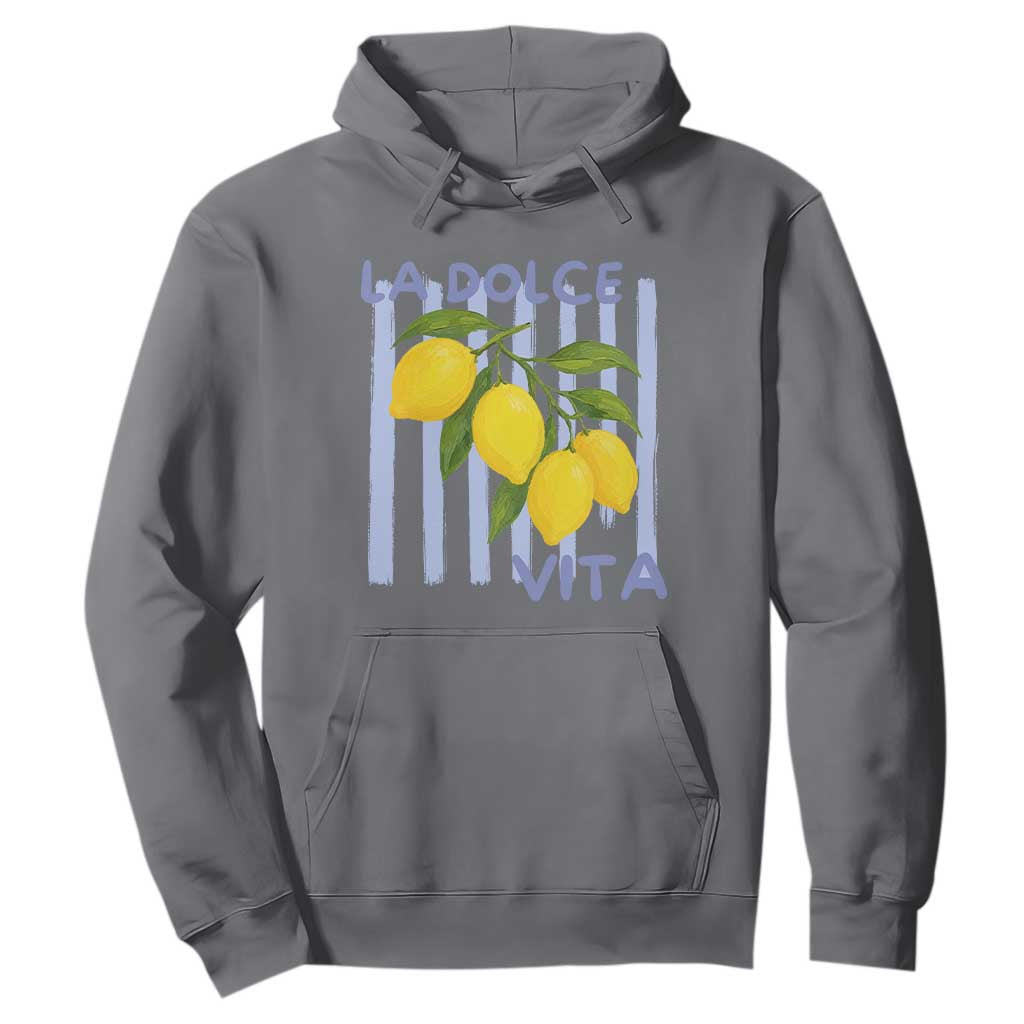 La Dolce Vita Lemon Italian Summer Hoodie Blue Striped TS11 Charcoal Print Your Wear