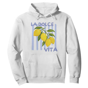 La Dolce Vita Lemon Italian Summer Hoodie Blue Striped TS11 White Print Your Wear