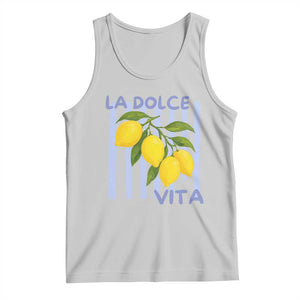 La Dolce Vita Lemon Italian Summer Tank Top Blue Striped TS11 Ash Print Your Wear