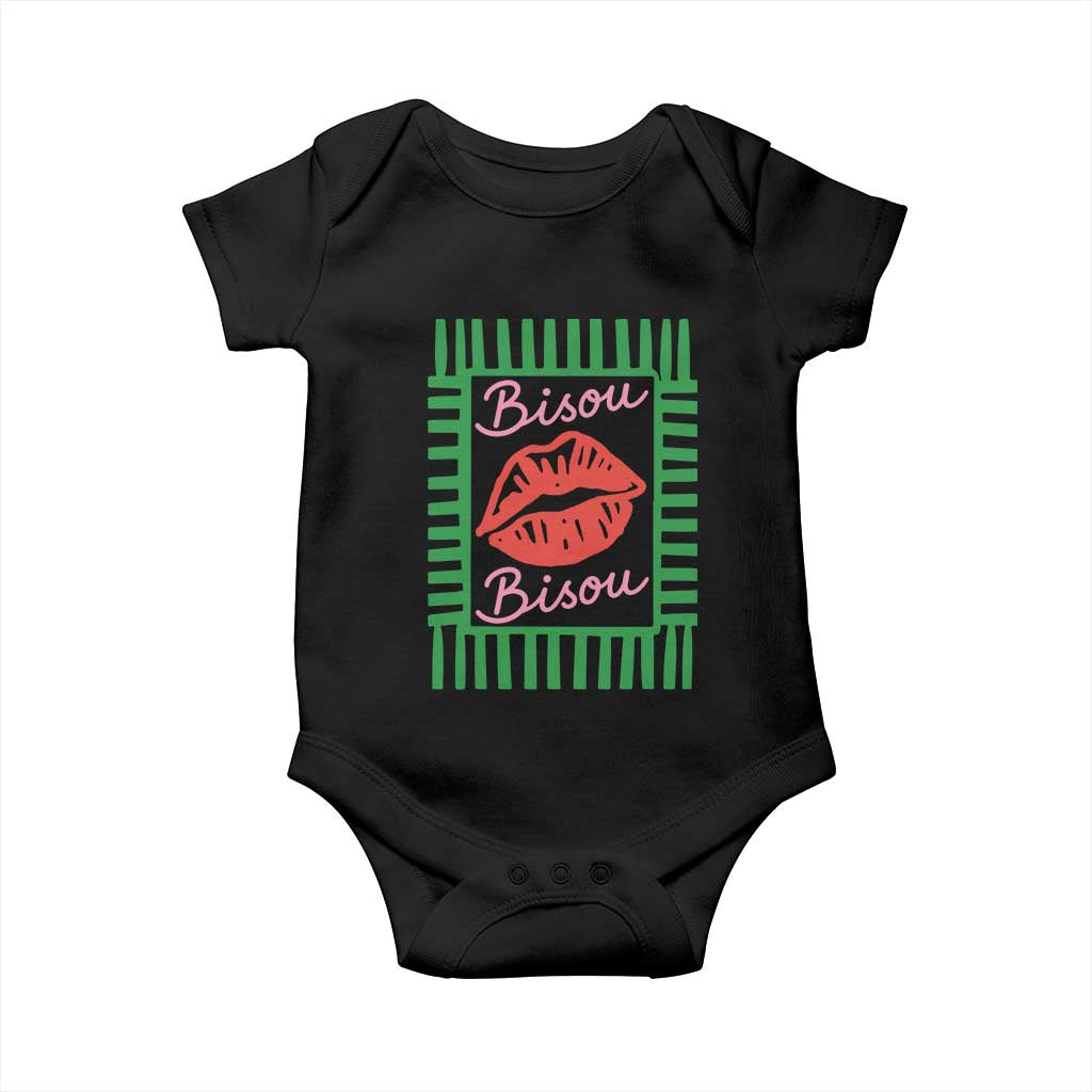 French Bisous Paris Vacation Retro Summer Vibes Baby Onesie TS11 Black Print Your Wear
