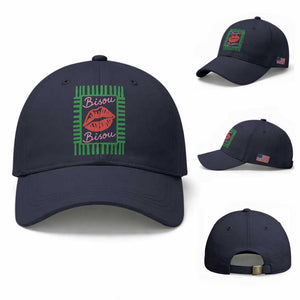 French Bisous Paris Vacation Retro Summer Vibes Baseball Cap TS11 Baseball Cap Universal Fit Navy Print Your Wear