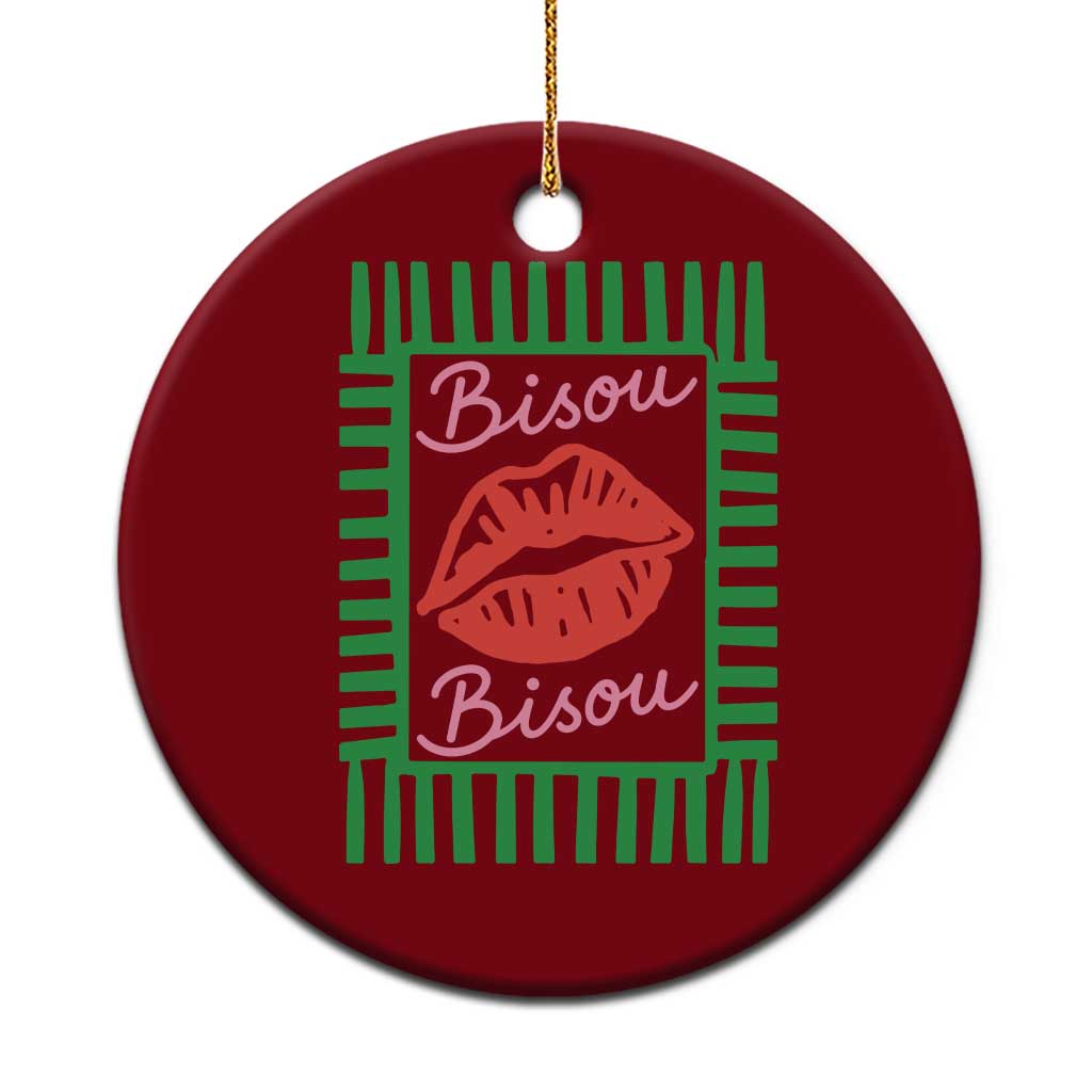French Bisous Paris Vacation Retro Summer Vibes Ceramic Ornament TS11 1pc Red Print Your Wear