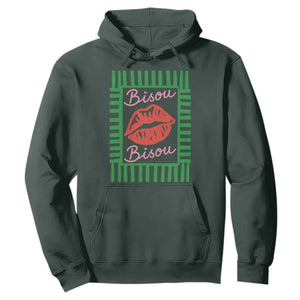 French Bisous Paris Vacation Retro Summer Vibes Hoodie TS11 Dark Forest Green Print Your Wear