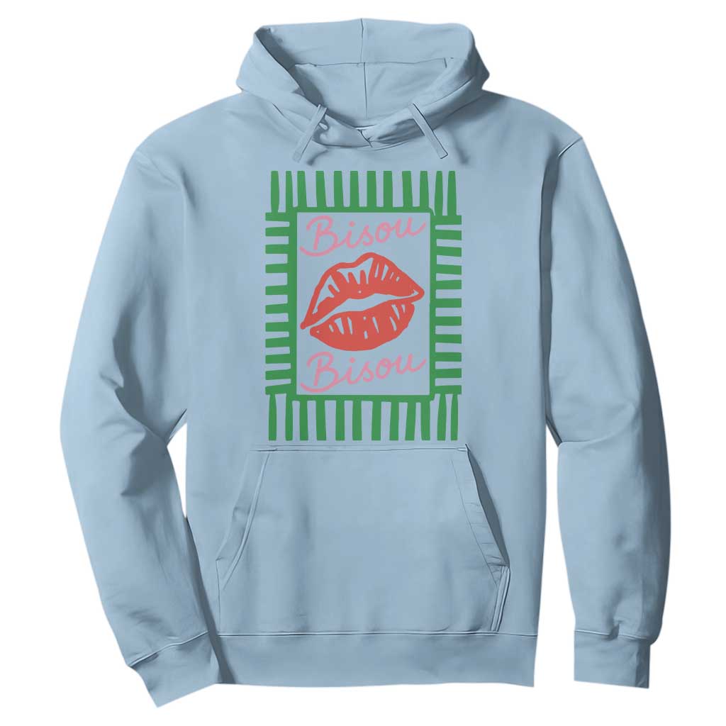 French Bisous Paris Vacation Retro Summer Vibes Hoodie TS11 Light Blue Print Your Wear