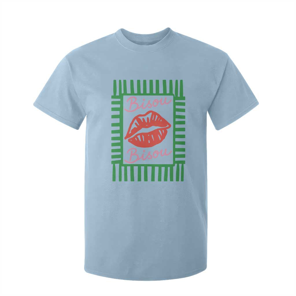 French Bisous Paris Vacation Retro Summer Vibes T Shirt For Kid TS11 Light Blue Print Your Wear
