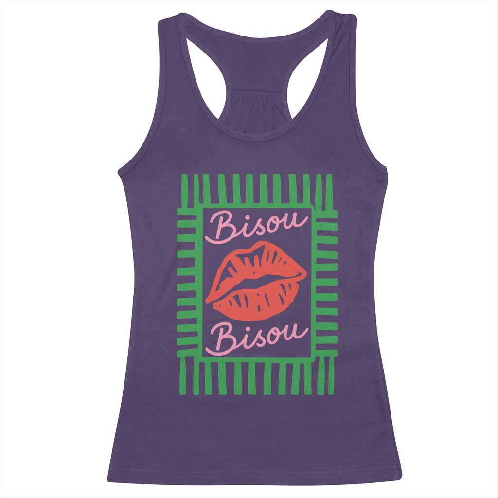 French Bisous Paris Vacation Retro Summer Vibes Racerback Tank Top TS11 Purple Print Your Wear
