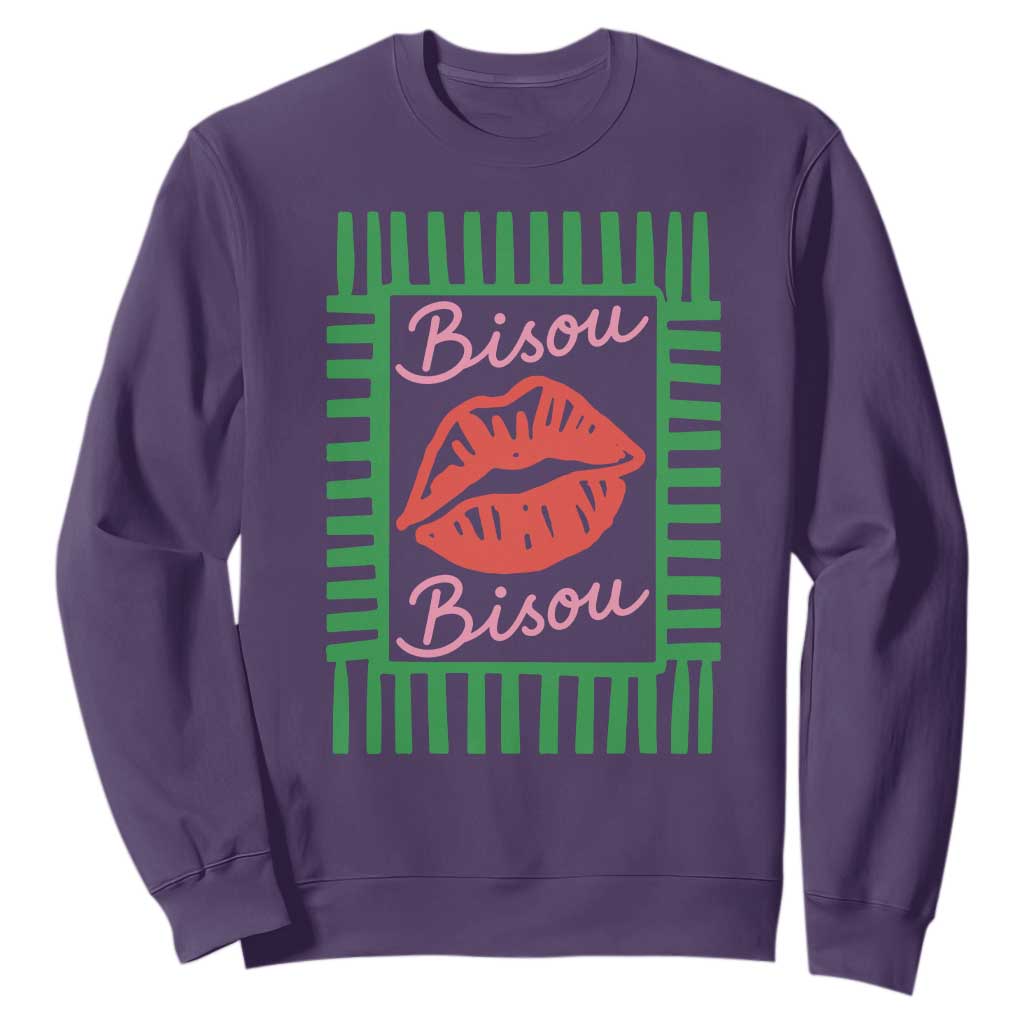 French Bisous Paris Vacation Retro Summer Vibes Sweatshirt TS11 Purple Print Your Wear