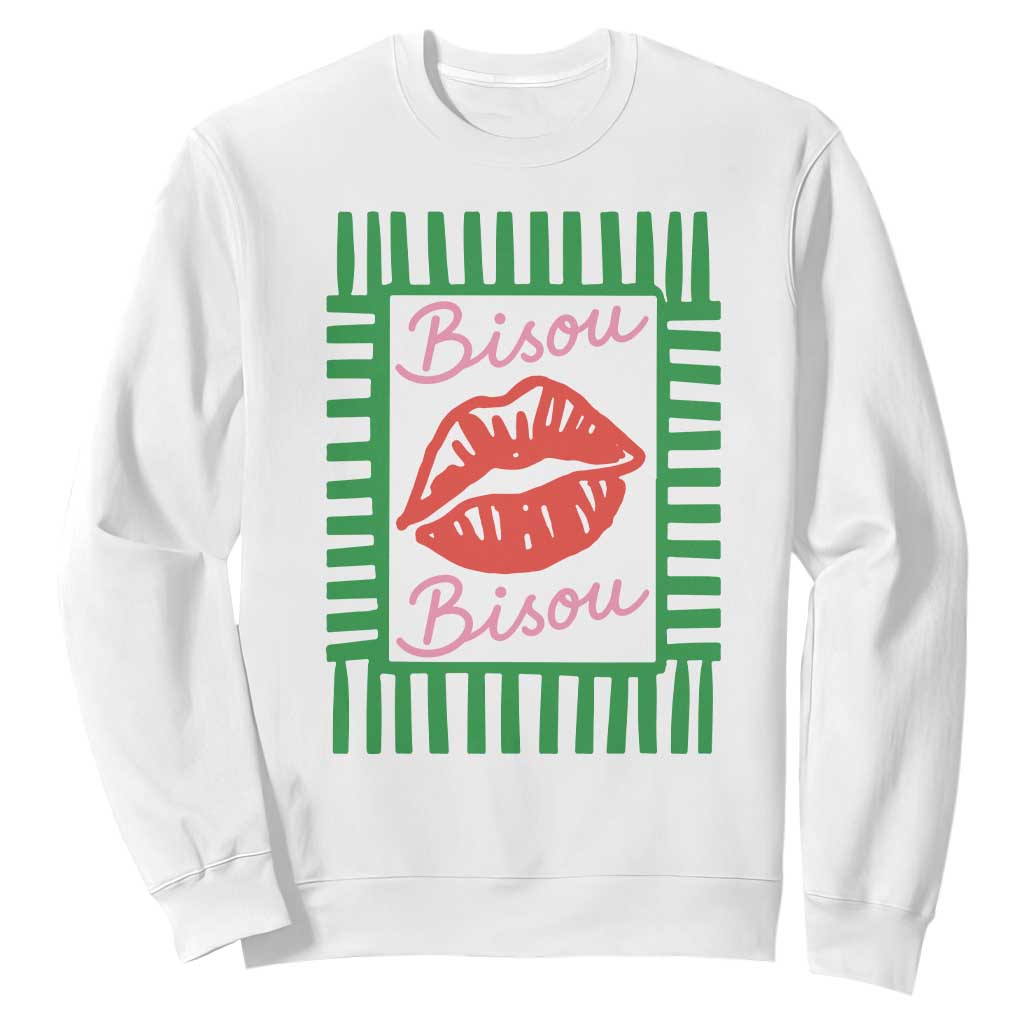 French Bisous Paris Vacation Retro Summer Vibes Sweatshirt TS11 White Print Your Wear