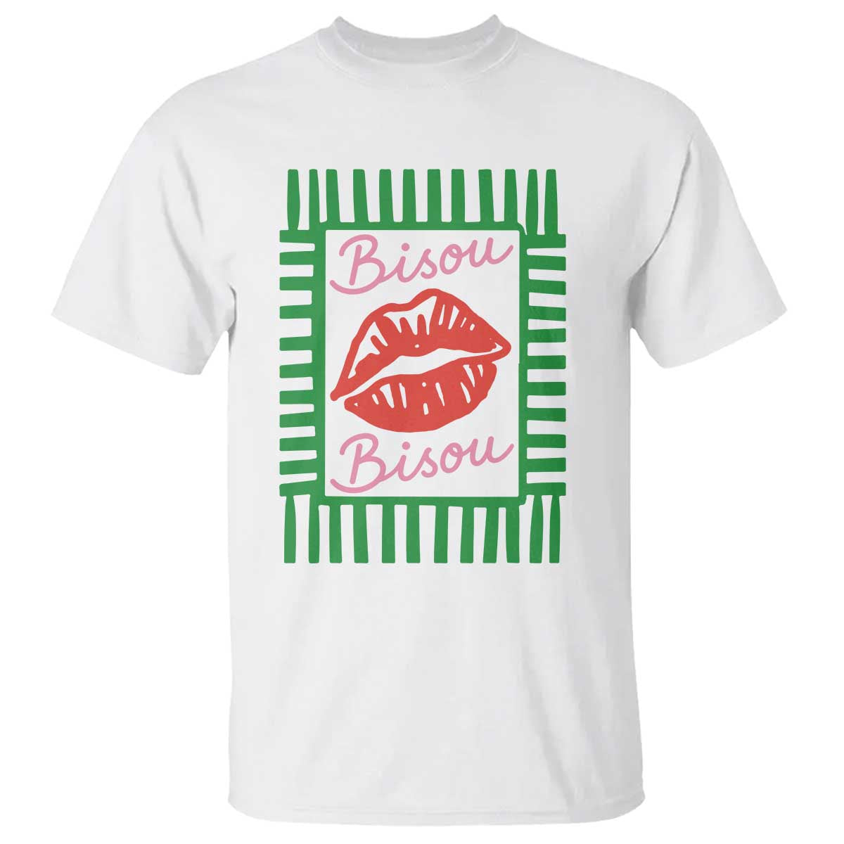 French Bisous Paris Vacation Retro Summer Vibes T Shirt TS11 White Print Your Wear
