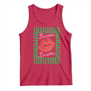 French Bisous Paris Vacation Retro Summer Vibes Tank Top TS11 Red Print Your Wear