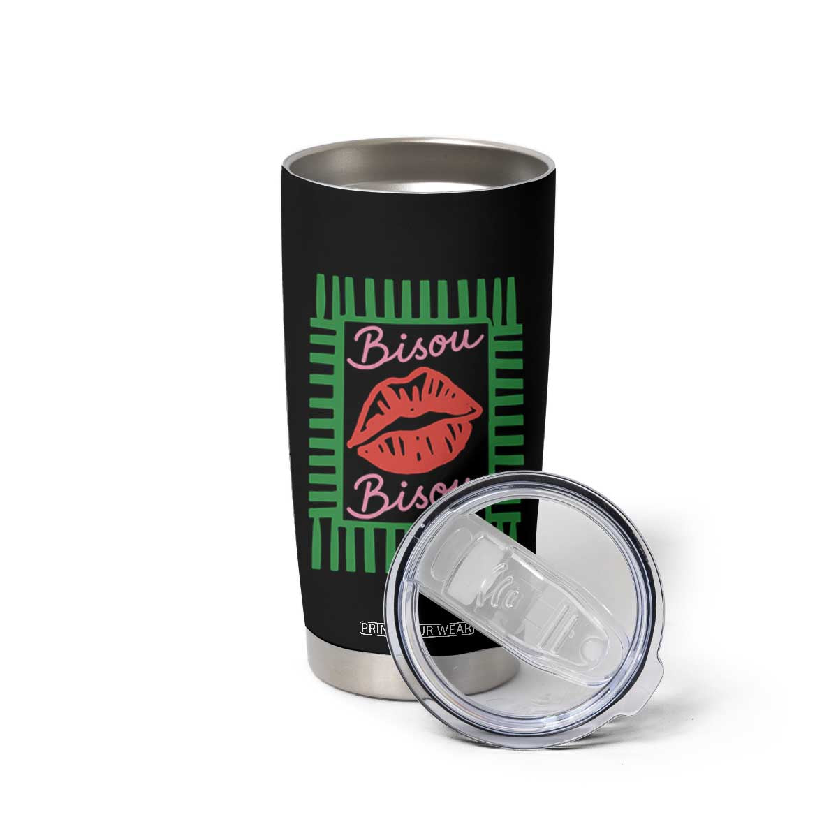 French Bisous Paris Vacation Retro Summer Vibes Tumbler Cup TS11 Print Your Wear