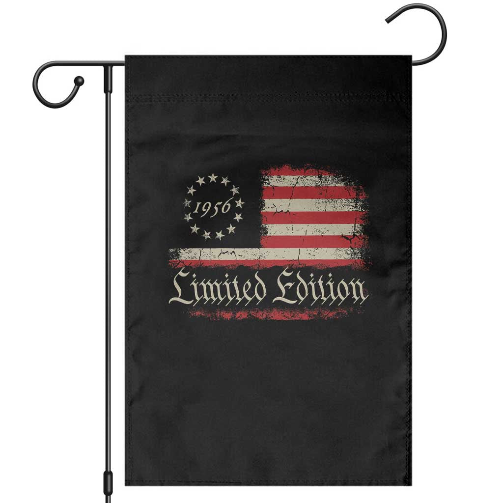 70th Birthday 1956 Limited Edition Garden Flag Gifts for 70 Years Old Vintage American Flag TS11 Black Print Your Wear