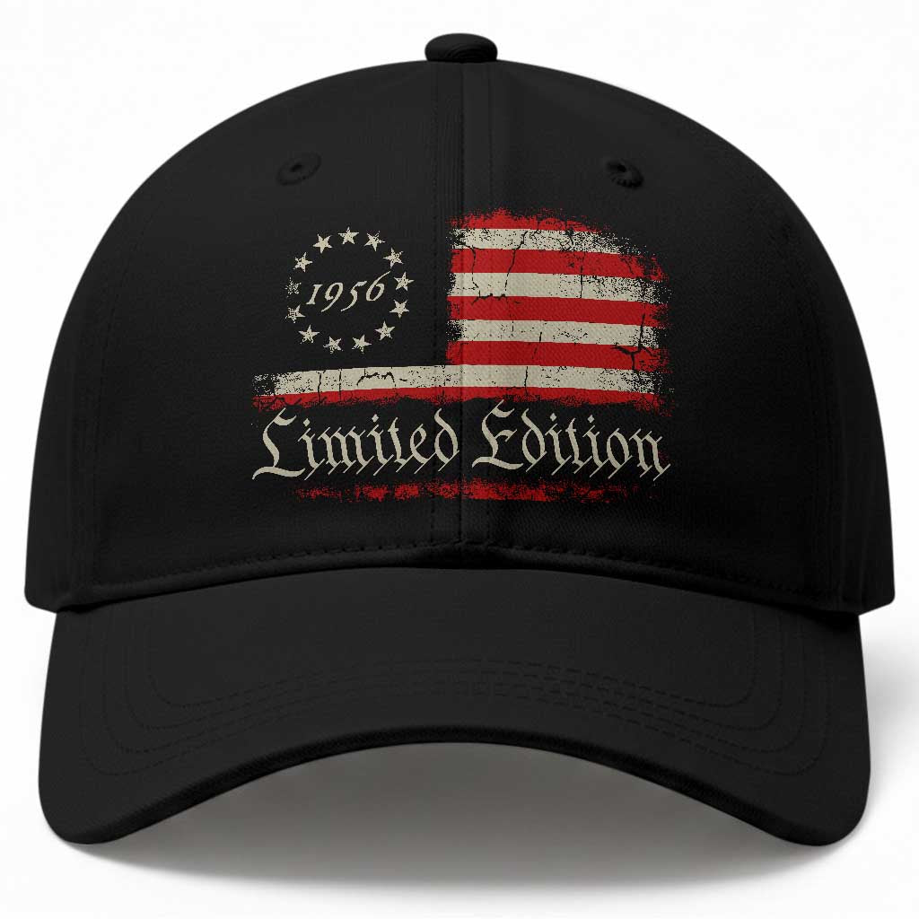 70th Birthday 1956 Limited Edition Baseball Cap Gifts for 70 Years Old Vintage American Flag TS11 Print Your Wear