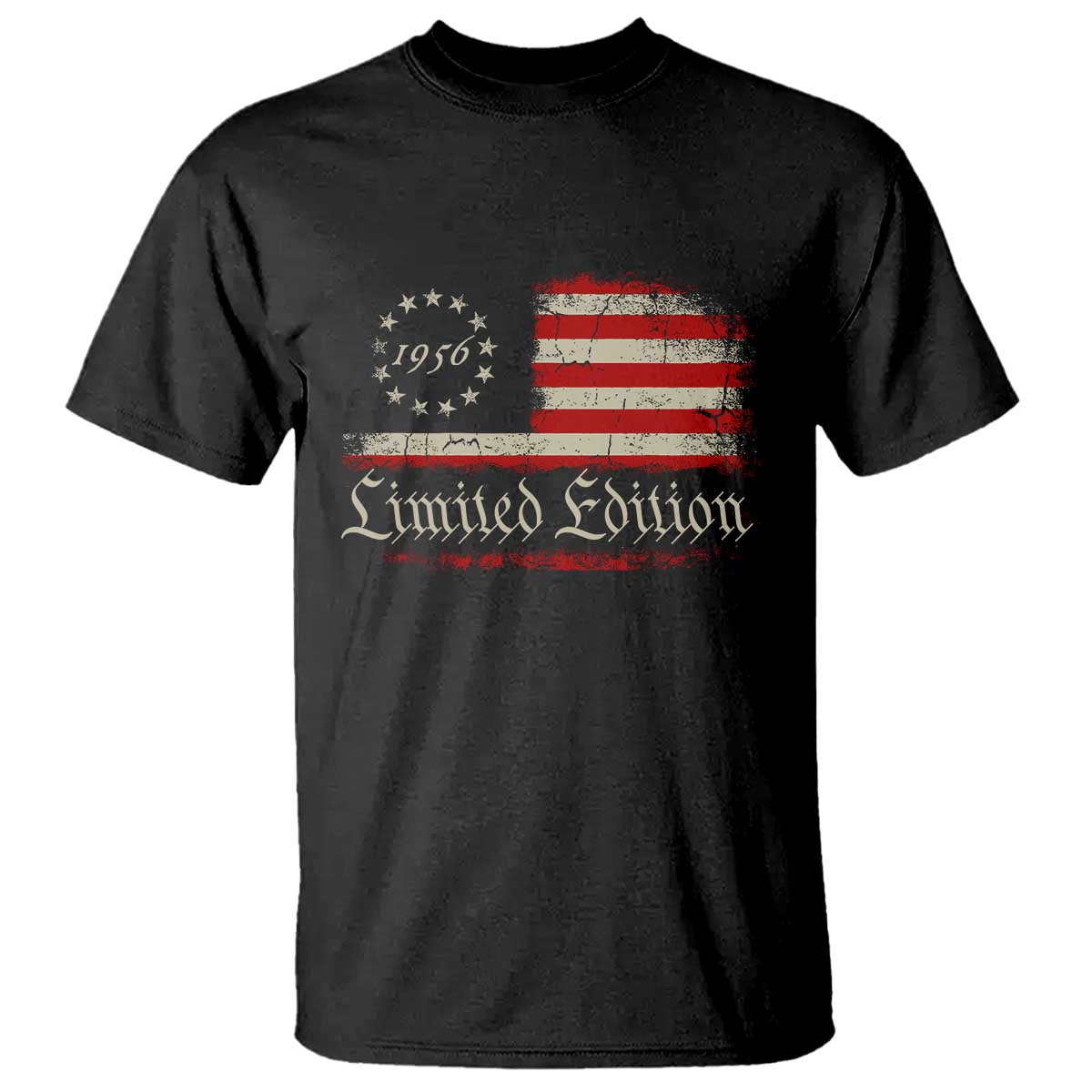 70th Birthday 1956 Limited Edition T Shirt Gifts for 70 Years Old Vintage American Flag TS11 Black Print Your Wear