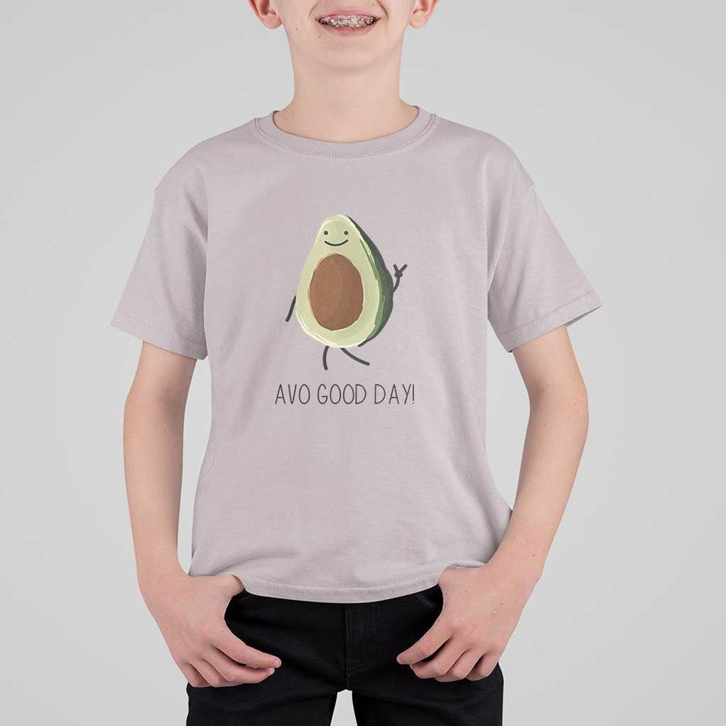 Avocado T Shirt For Kid Avo Good Day Cute Fruit TS11 Ice Gray Print Your Wear