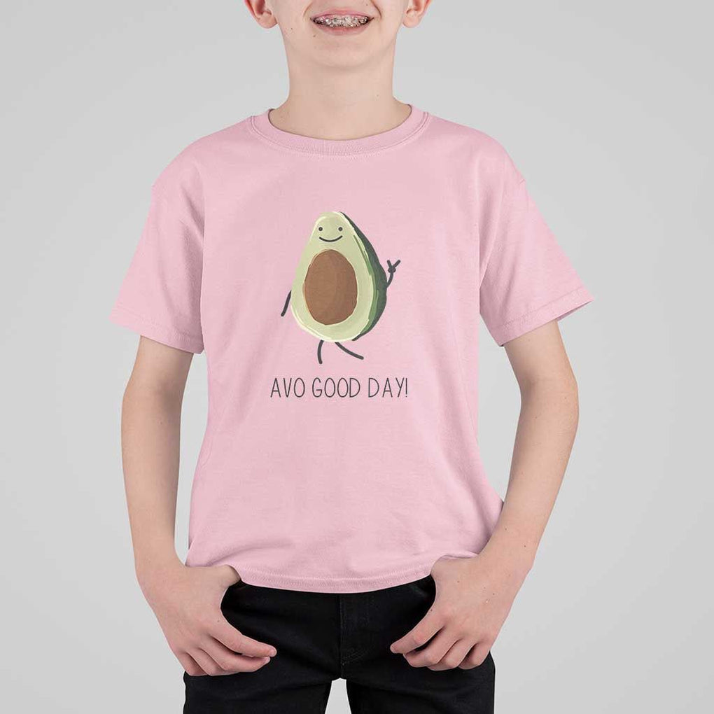 Avocado T Shirt For Kid Avo Good Day Cute Fruit TS11 Light Pink Print Your Wear