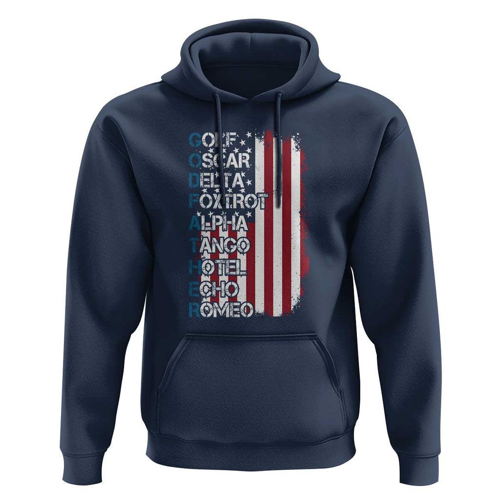 Godfather Hoodie Phonetic Alphabet Veteran Dad Uncle TS11 Navy Print Your Wear
