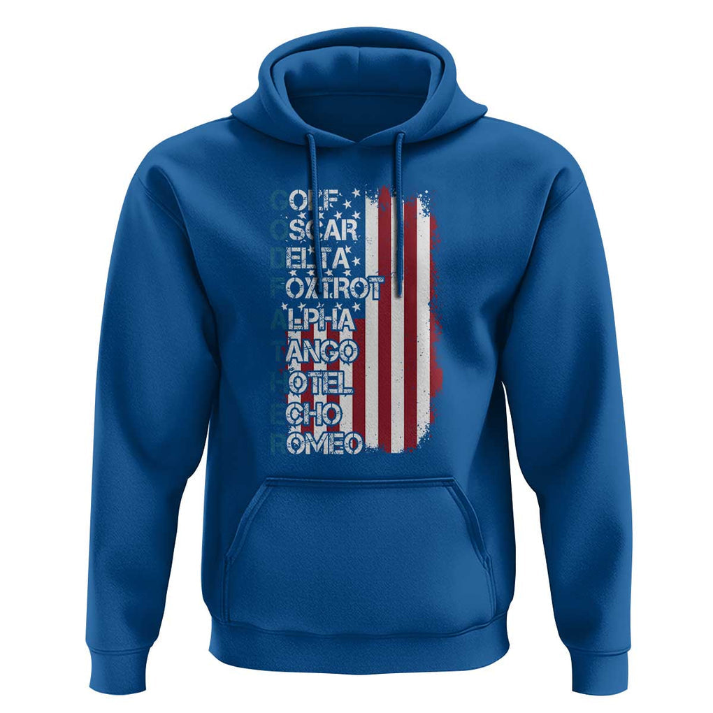 Godfather Hoodie Phonetic Alphabet Veteran Dad Uncle TS11 Royal Blue Print Your Wear