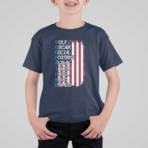 Godfather T Shirt For Kid Phonetic Alphabet Veteran Dad Uncle TS11 Navy Print Your Wear