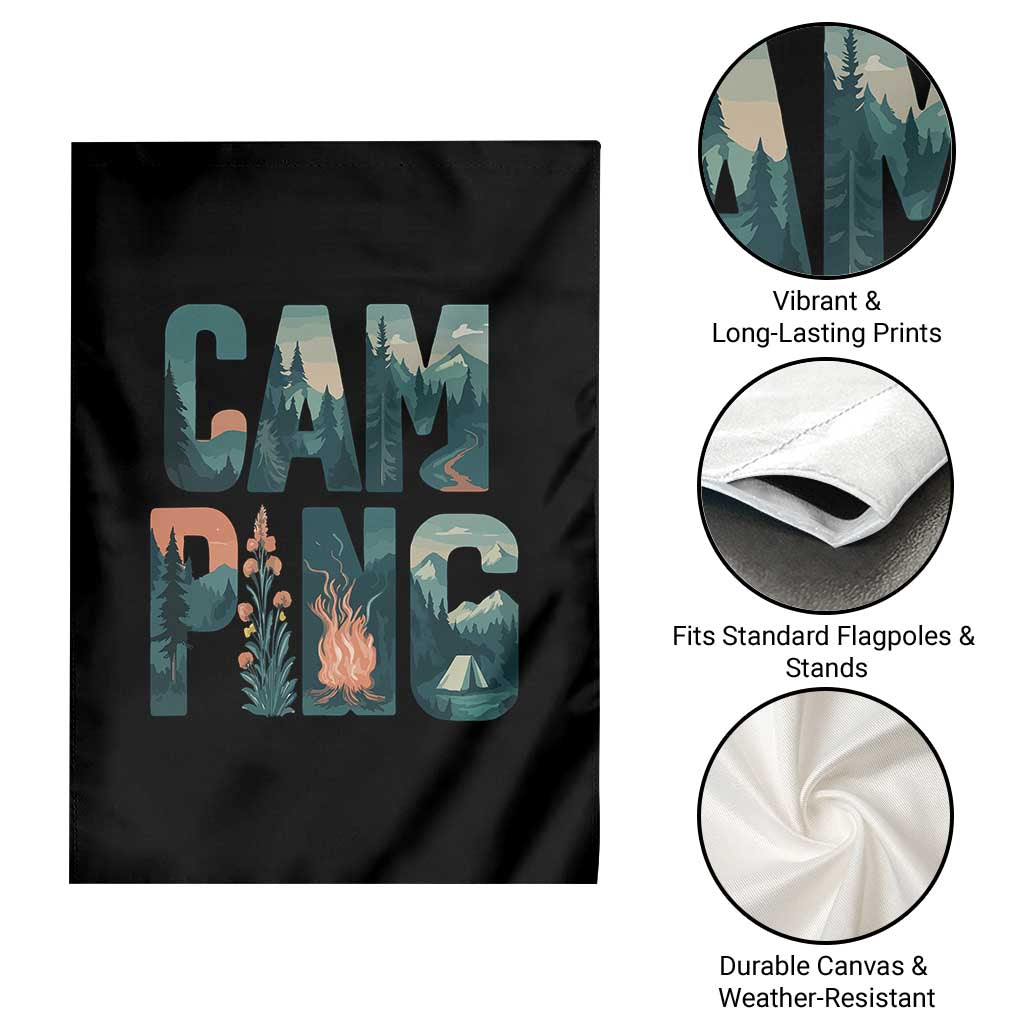 Funny Camping Nature Adventure Campfire Tent Mountains Garden Flag TS11 Print Your Wear