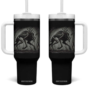 Wendigo Monster Tumbler With Handle Skinwalker Night Stroll Cryptid Dark Forest TS11 One Size: 40 oz Black Print Your Wear