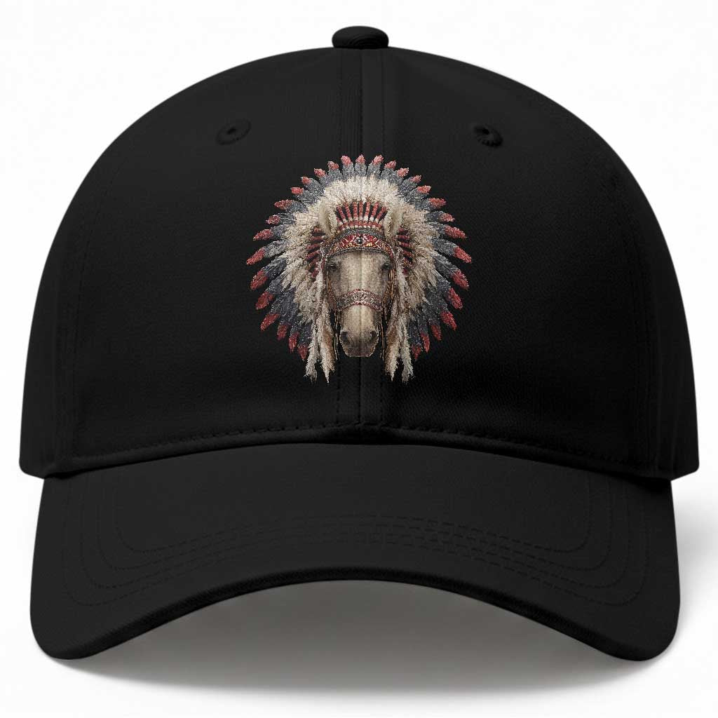 Horse Native American Indigenous Heritage War Bonnet Baseball Cap TS11 Print Your Wear