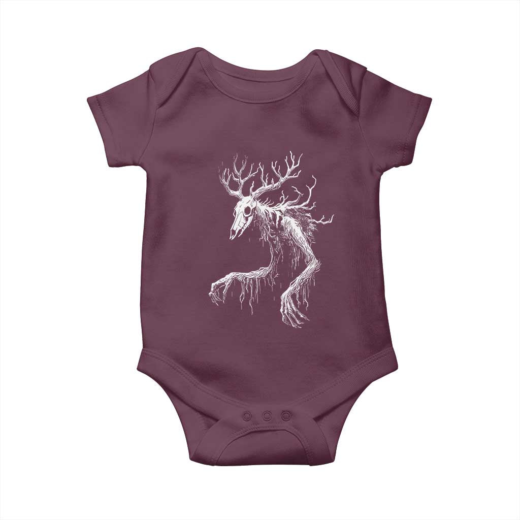 Wendigo Monster Skinwalker Mythical Cryptid Baby Onesie TS11 Maroon Print Your Wear