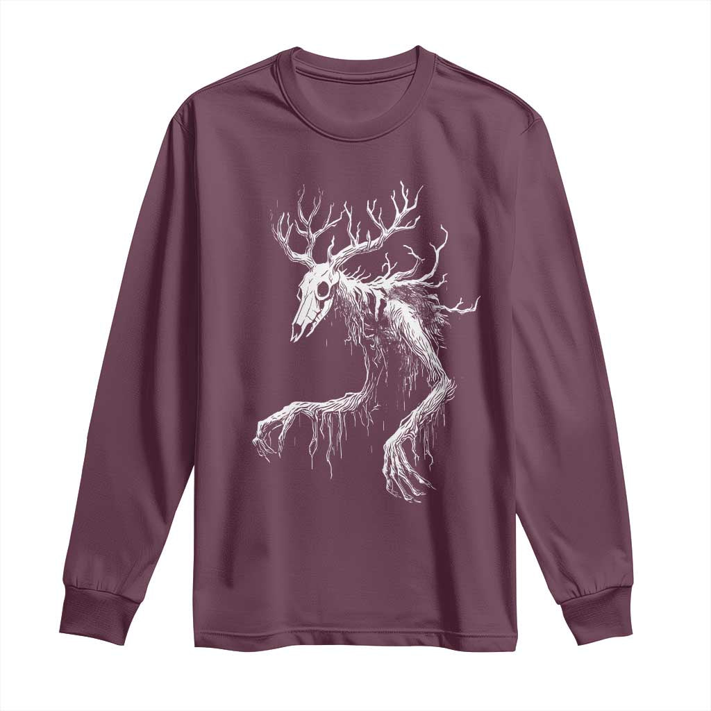 Wendigo Monster Skinwalker Mythical Cryptid Long Sleeve Shirt TS11 Maroon Print Your Wear