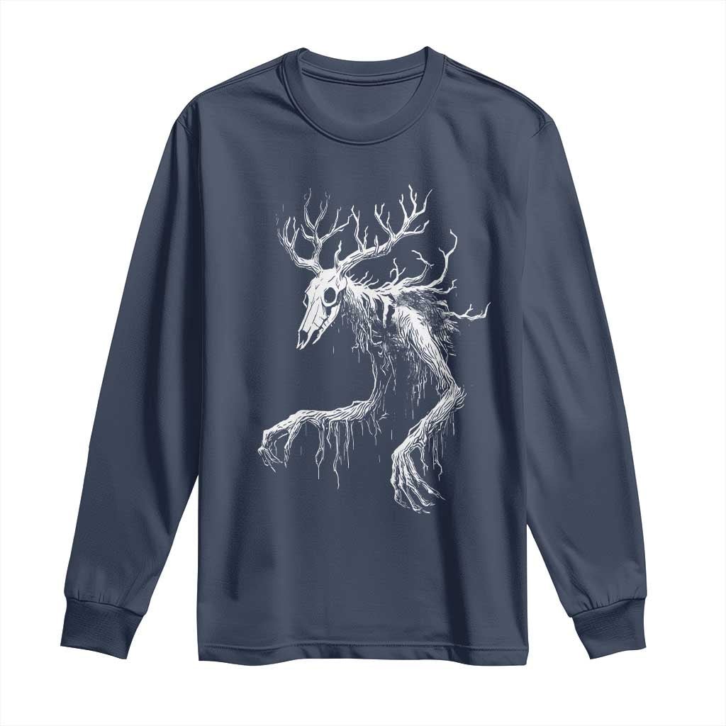 Wendigo Monster Skinwalker Mythical Cryptid Long Sleeve Shirt TS11 Navy Print Your Wear