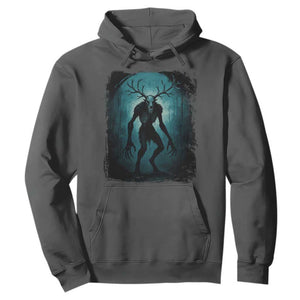 Wendigo Monster Skinwalker Mythical Cryptid Dark Forest Hoodie TS11 Dark Heather Print Your Wear