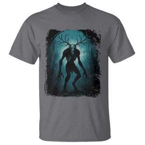Wendigo Monster T Shirt - Skinwalker Mythical Cryptid Dark Forest Horror Tee TS11 Charcoal Print Your Wear
