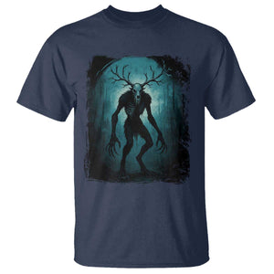 Wendigo Monster T Shirt - Skinwalker Mythical Cryptid Dark Forest Horror Tee TS11 Navy Print Your Wear