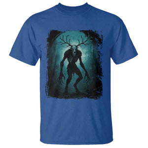 Wendigo Monster T Shirt - Skinwalker Mythical Cryptid Dark Forest Horror Tee TS11 Royal Blue Print Your Wear