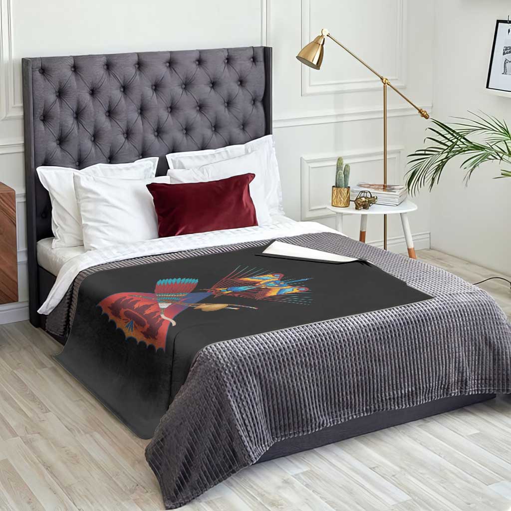Native American Indigenous Heritage Peyote Water Bird Throw Blanket TS11 Print Your Wear