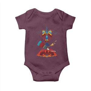 Native American Indigenous Heritage Peyote Water Bird Baby Onesie TS11 Maroon Print Your Wear