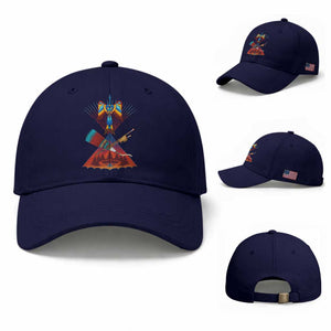 Native American Indigenous Heritage Peyote Water Bird Baseball Cap TS11 Baseball Cap Universal Fit Dark Blue Print Your Wear