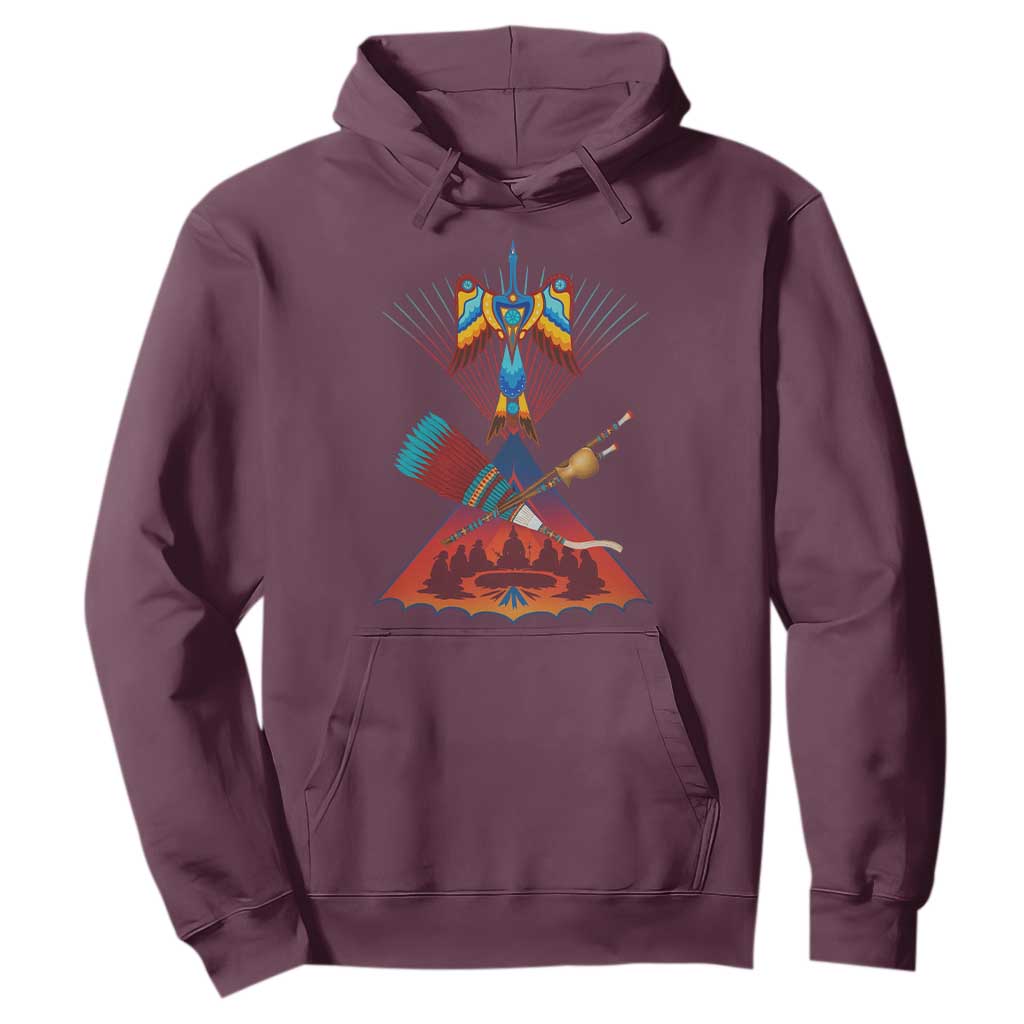 Native American Indigenous Heritage Peyote Water Bird Hoodie TS11 Maroon Print Your Wear