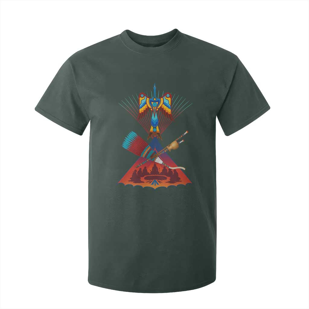 Native American Indigenous Heritage Peyote Water Bird T Shirt For Kid TS11 Dark Forest Green Print Your Wear