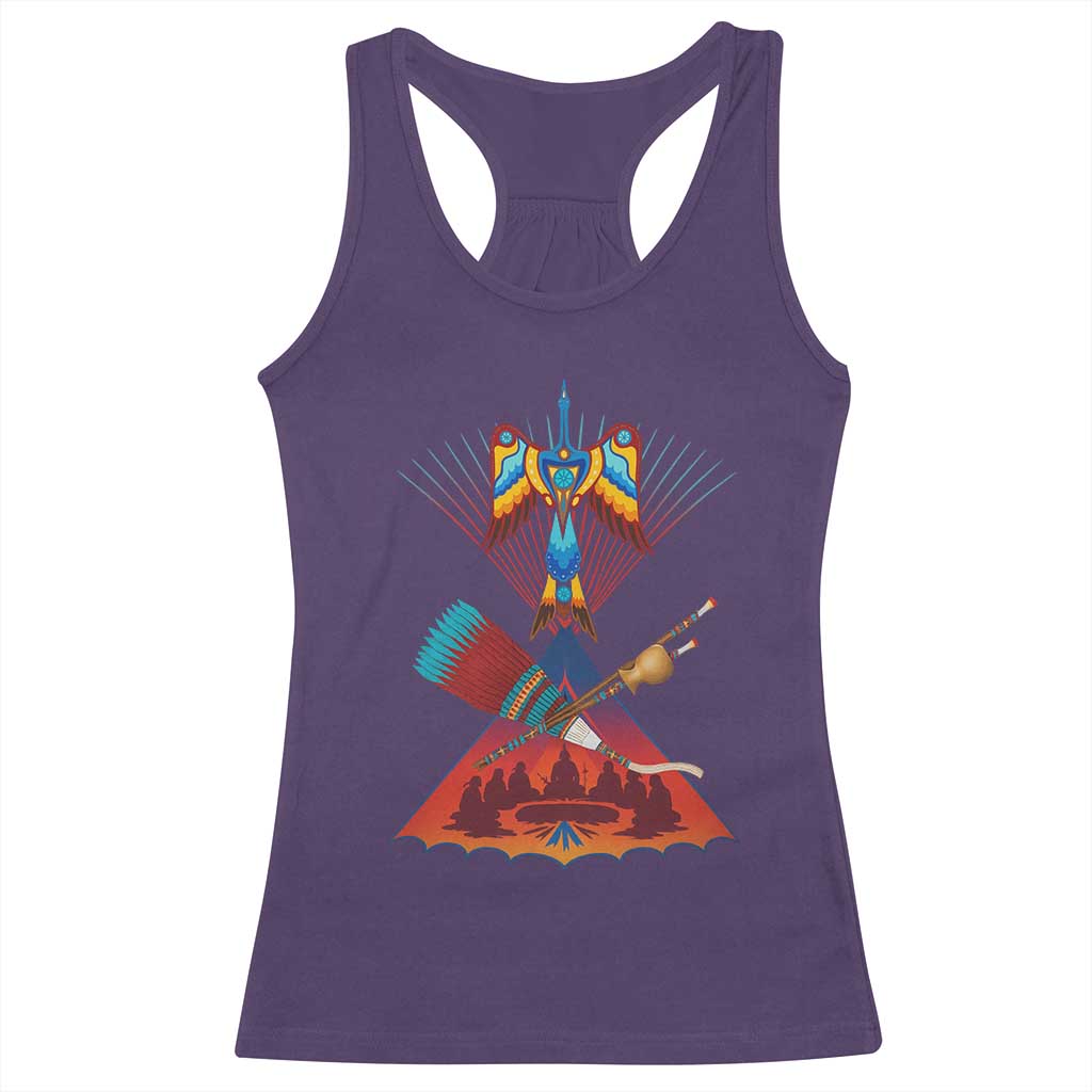 Native American Indigenous Heritage Peyote Water Bird Racerback Tank Top TS11 Purple Print Your Wear