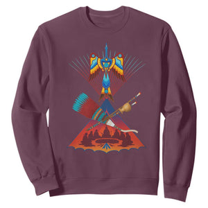 Native American Indigenous Heritage Peyote Water Bird Sweatshirt TS11 Maroon Print Your Wear