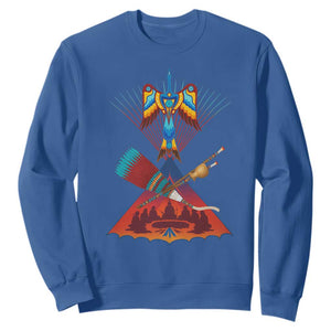Native American Indigenous Heritage Peyote Water Bird Sweatshirt TS11 Royal Blue Print Your Wear