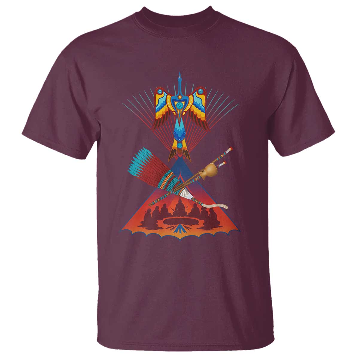 Native American Indigenous Heritage Peyote Water Bird T Shirt TS11 Maroon Print Your Wear