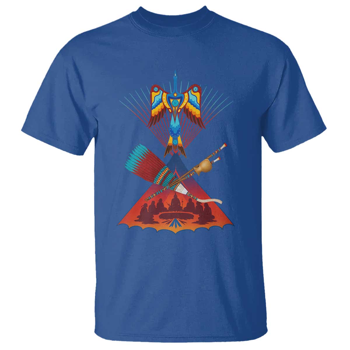 Native American Indigenous Heritage Peyote Water Bird T Shirt TS11 Royal Blue Print Your Wear