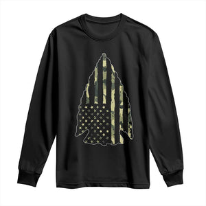 Arrowhead Hunter Vintage Camougflage USA Flag Long Sleeve Shirt