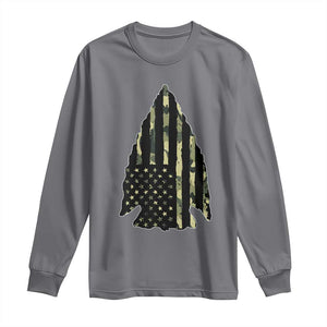 Arrowhead Hunter Vintage Camougflage USA Flag Long Sleeve Shirt