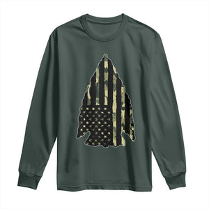 Arrowhead Hunter Vintage Camougflage USA Flag Long Sleeve Shirt