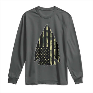 Arrowhead Hunter Vintage Camougflage USA Flag Long Sleeve Shirt