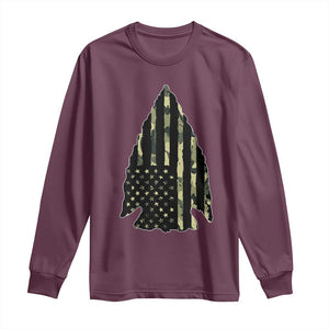 Arrowhead Hunter Vintage Camougflage USA Flag Long Sleeve Shirt